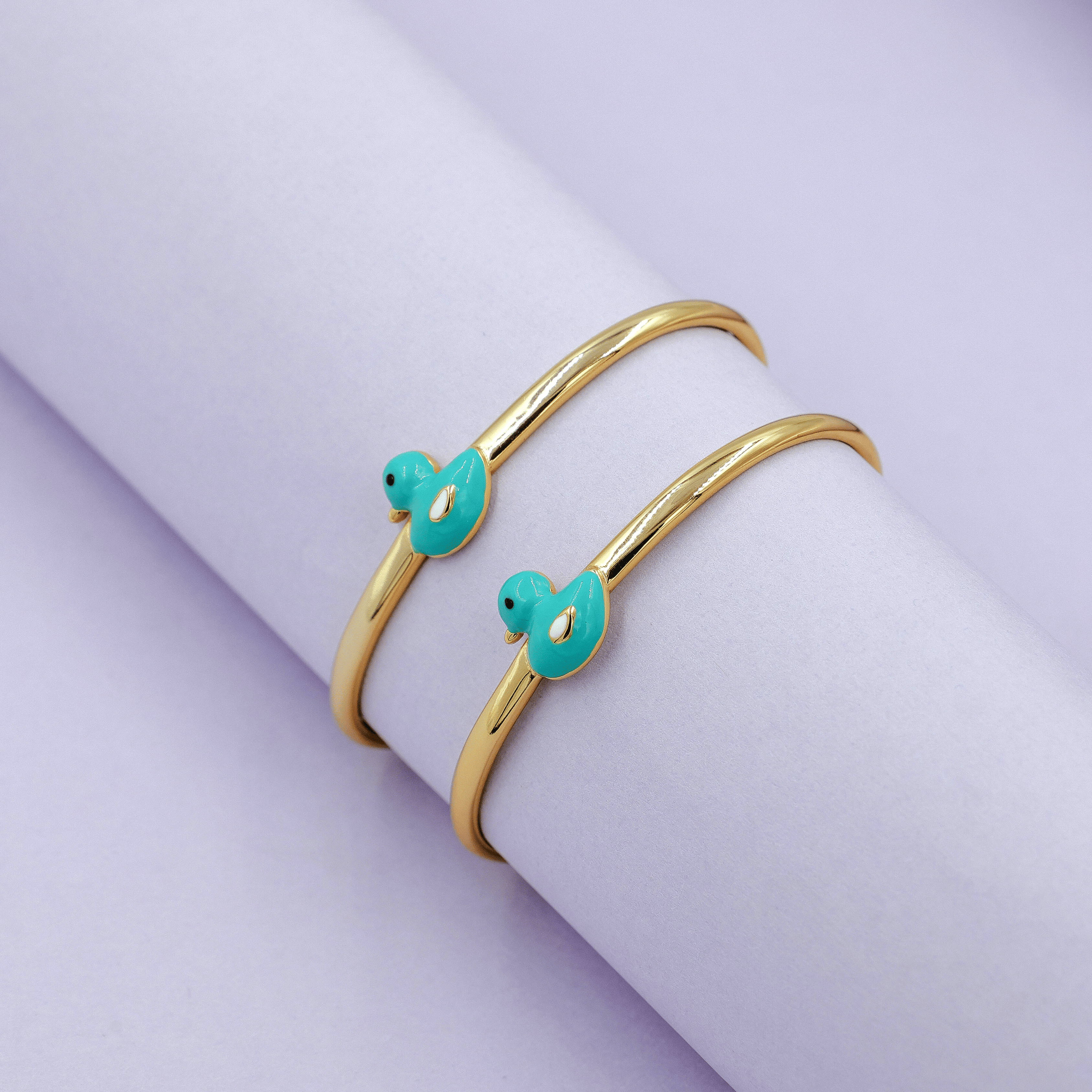 Turquoise Duck Gold Bangle