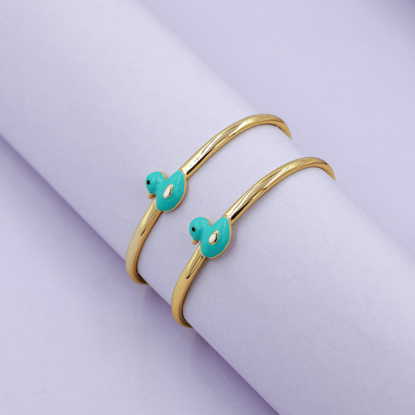 Turquoise Duck Gold Bangle