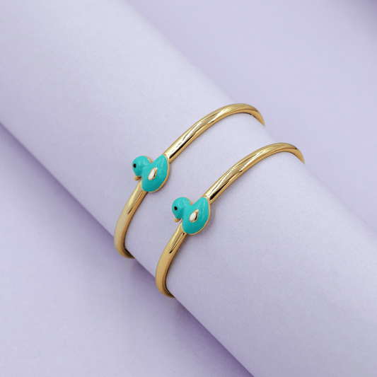 Turquoise Duck Gold Bangle