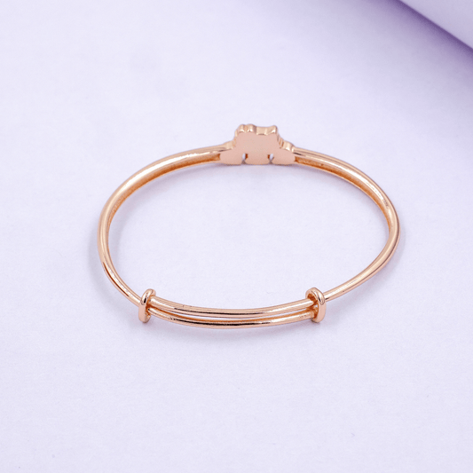 Hello Kitty Rose Gold 92.5 Silver Adjustable Kids Kada