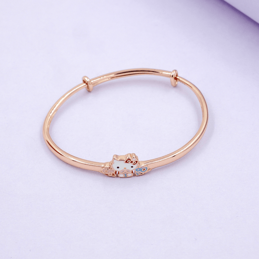 Hello Kitty Rose Gold 92.5 Silver Adjustable Kids Kada