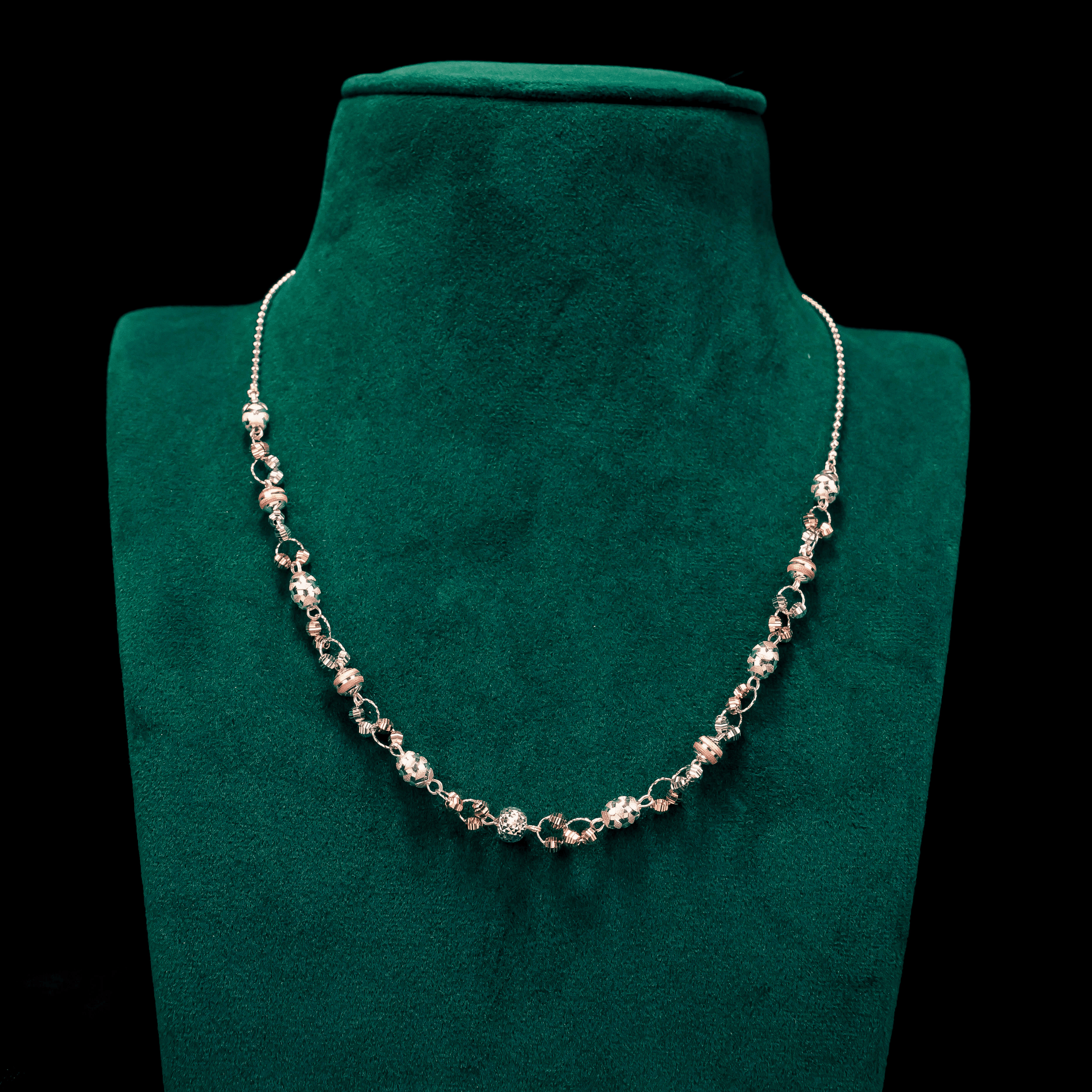 Elegant Beaded Chain Neckpiece 92.5 Sterling Silver