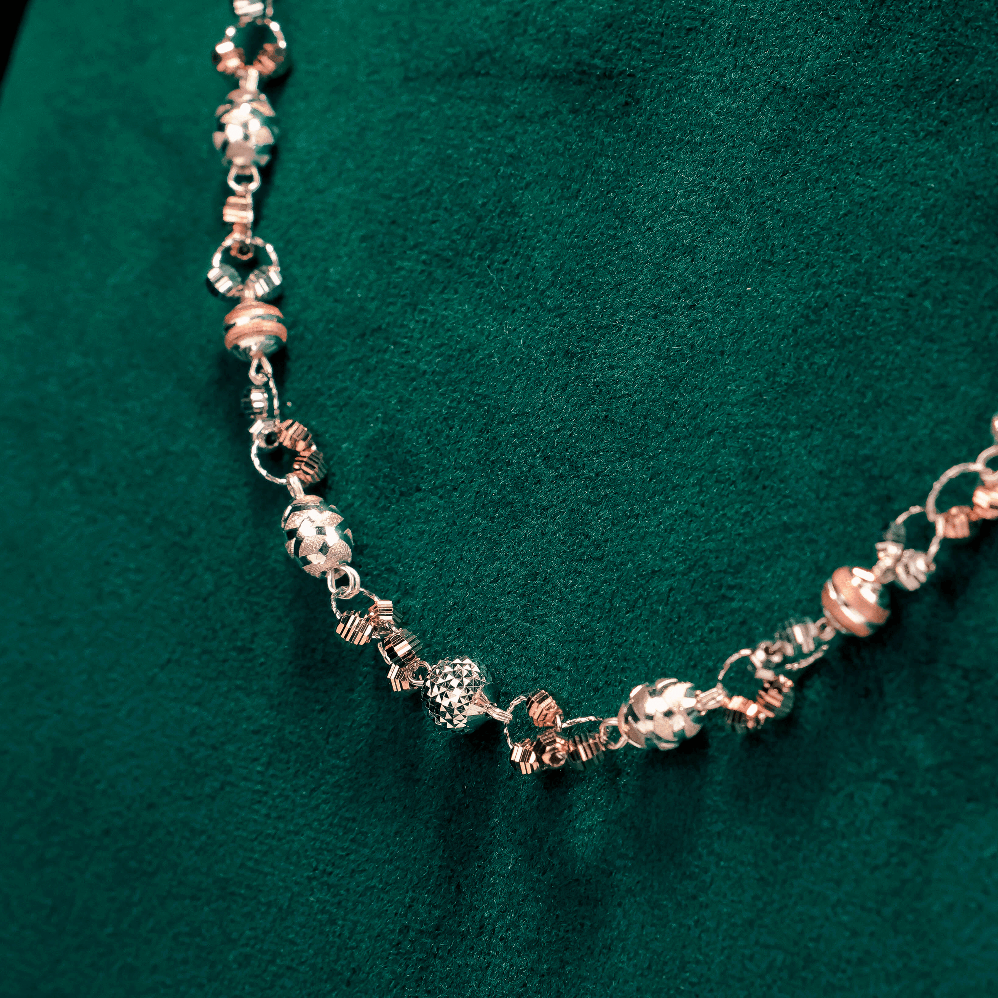 Elegant Beaded Chain Neckpiece 92.5 Sterling Silver