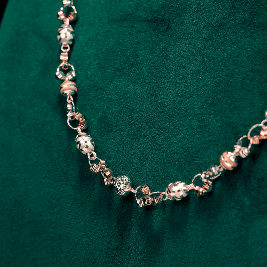 Elegant Beaded Chain Neckpiece 92.5 Sterling Silver