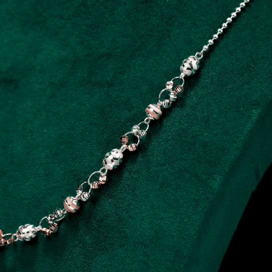Elegant Beaded Chain Neckpiece 92.5 Sterling Silver