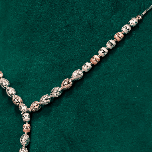 Elegant Beaded Long Neckpiece 92.5 Sterling Silver
