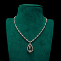 Rose Gold Beaded Pendant Neckpiece 92.5 Sterling Silver